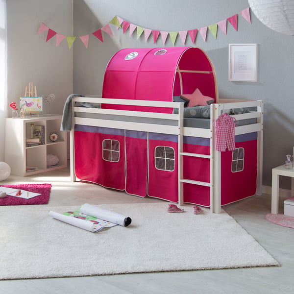 Køjeseng, Home, 207.5x161.5x96.5 cm, Hvid, Pink