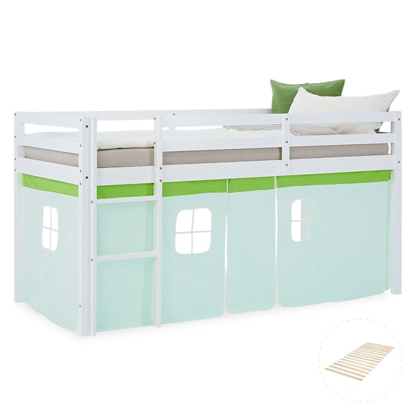 Loftseng, Home, 207,5x110x99,5 cm, Hvid, Grøn