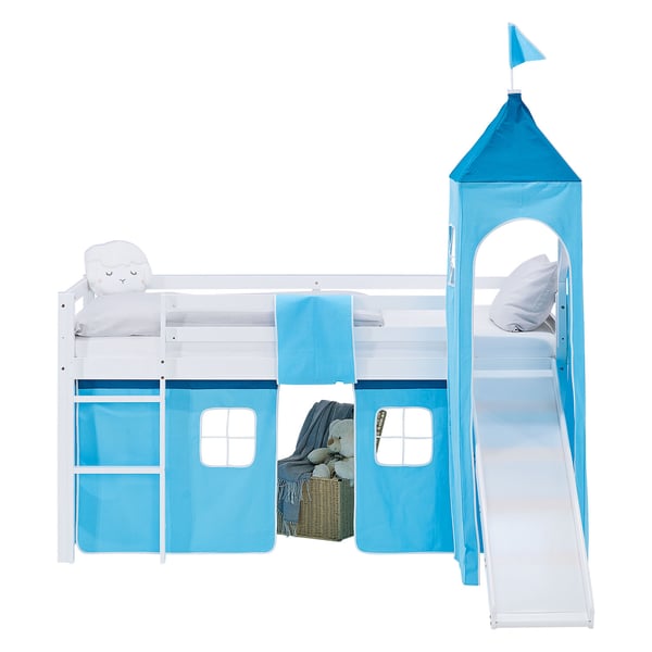 Loftseng, Home, 207,5x228x217,5 cm, Hvid, Blå