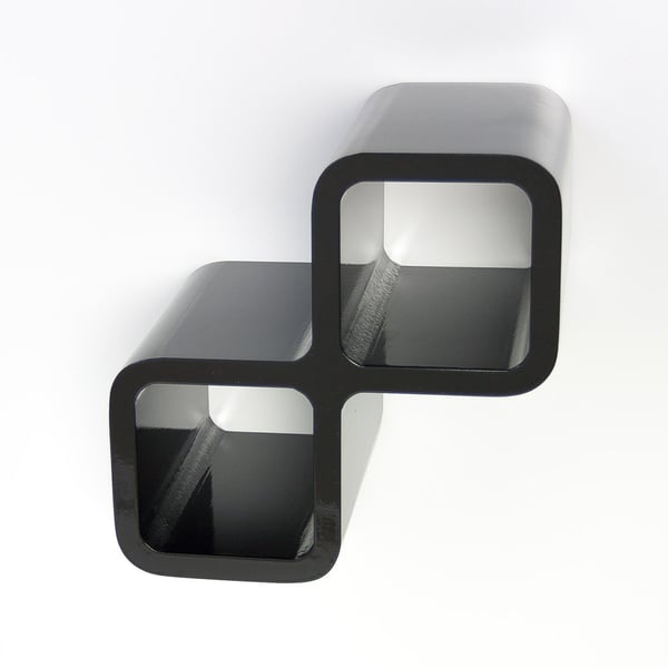 Hylde, Home, Retro Cube Vinhylde, 16,5x32x20 cm, Sort