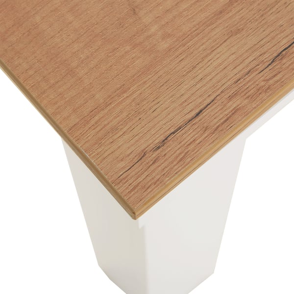 Spisebord og stole sæt, Home, 90x60x73 cm, Hvid, Creme, Brun, Guld