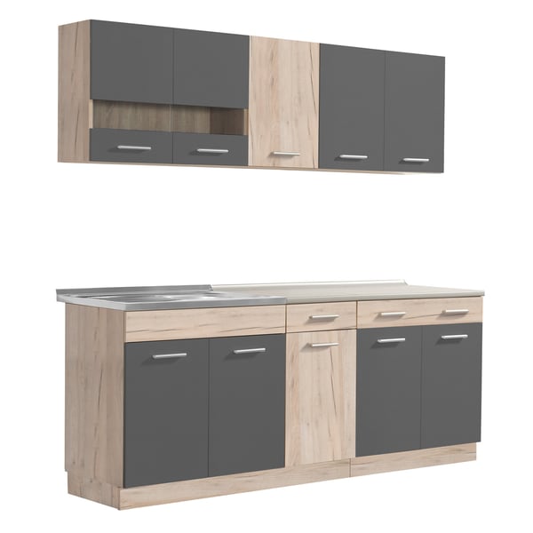 Køkkenskabssæt, Home, 200x60x206,5 cm, Grå