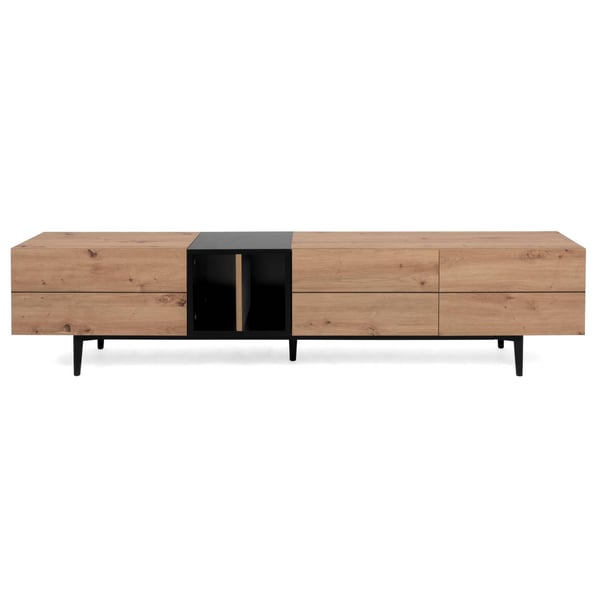 TV-bord, Home, 195x37x48 cm, Sort, Brun