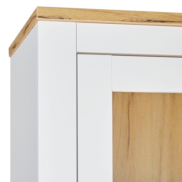 Highboard Skab, Home, 64x199,5x41 cm, Hvid, Brun