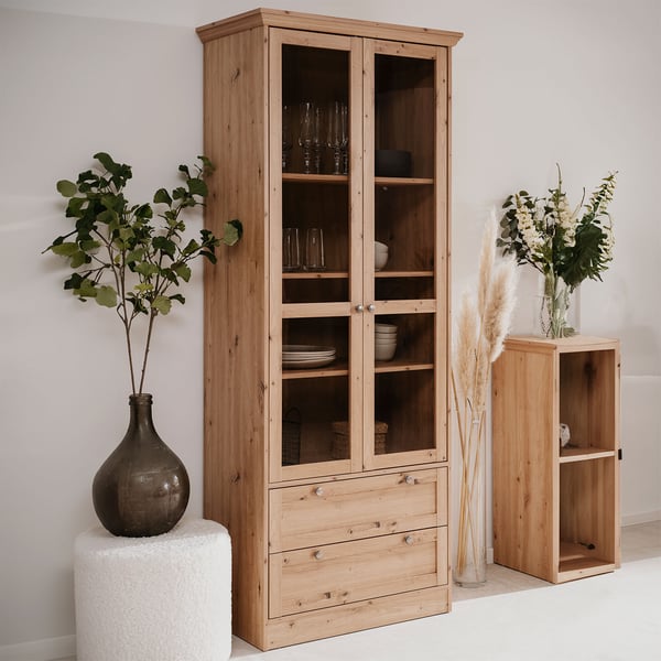 Highboard skab, Home, 80x200x45 cm, brun