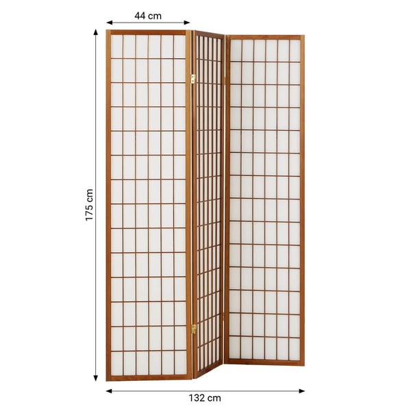 Rumdeler, Home, Shoji 3-panel foldbar, 132x2,2x175 cm, brun