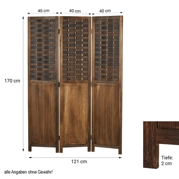Rumdeler, Home, 120x2x170 cm, Brun
