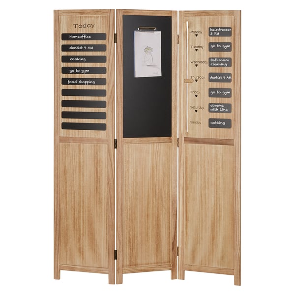 Rumdeler, Home, Træ 3-panel Tavle Organizer, 120x2x170 cm, Sort