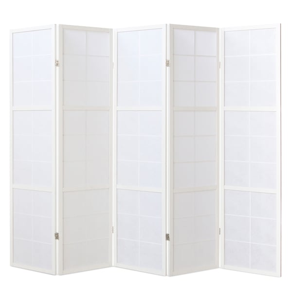 Rumdeler, Home, Shoji 5-panel foldbar, 220x2,2x175 cm, hvid