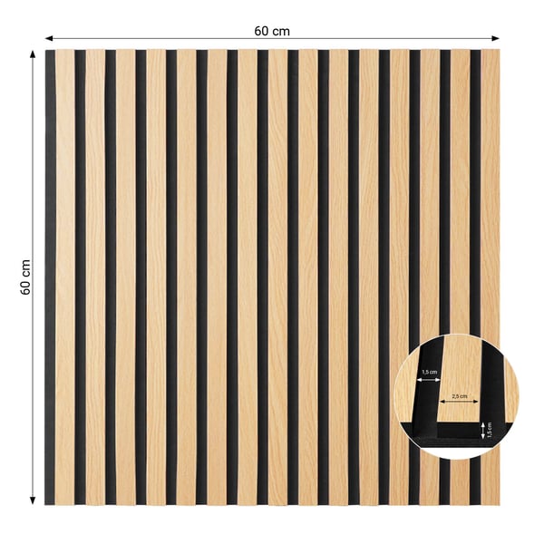 Vægpanel, Home, 60x60x2,5 cm, Brun