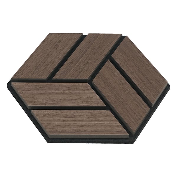 Akustikpaneler, Home, sekskantede bikube 3D vægpaneler, 30x26x2 cm, brun