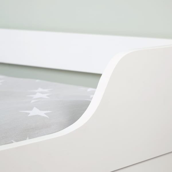 Enkeltseng med opbevaringsskuffer, Home, 96x205x66 cm, hvid