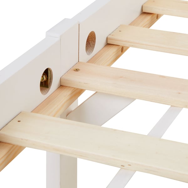 Enkeltseng, Home, solid fyrretræsramme dagseng, 96x206x82 cm, hvid