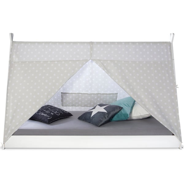 Børneseng, Home, Tipi Telt Seng, 105,5x208x132,5 cm, Hvid-Grå