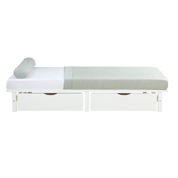 Seng, Home, Palle-design Massivt Træ, 140x200x28 cm, Hvid