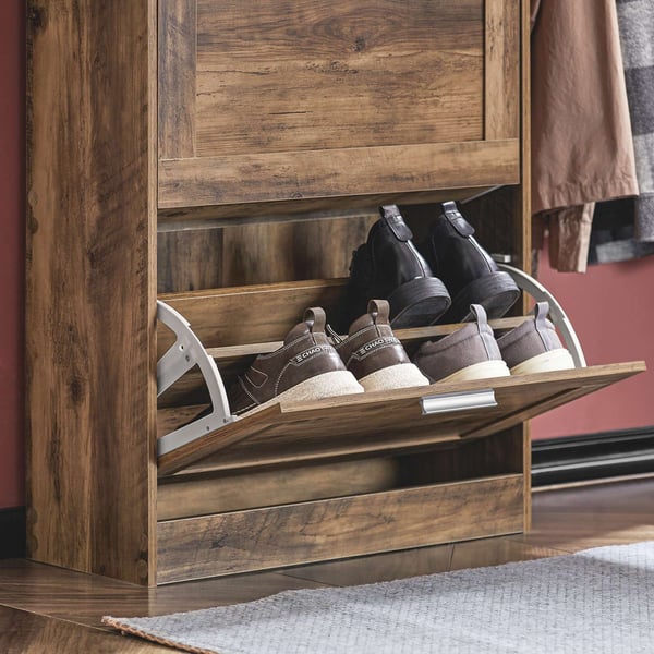Sko Skab, FSR137-L-F, 60x23x115 cm, Brun