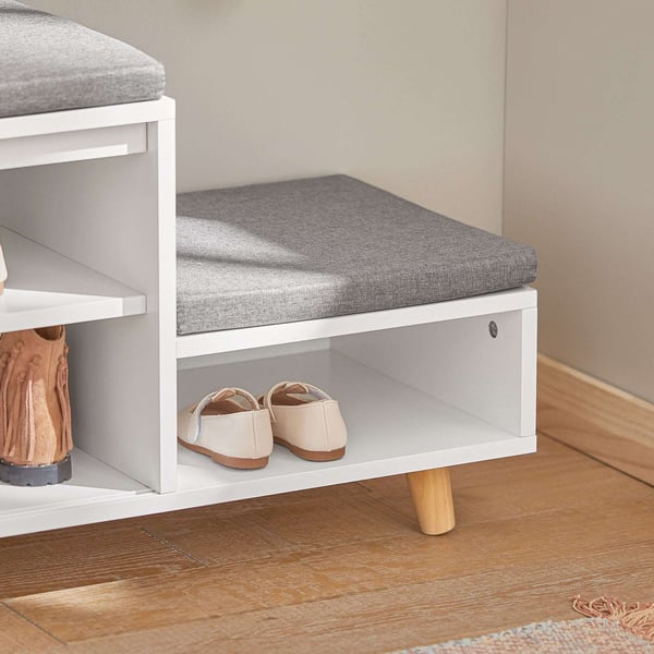 Bænk med opbevaring, FSR125-WN, 101x35x46 cm, Hvid