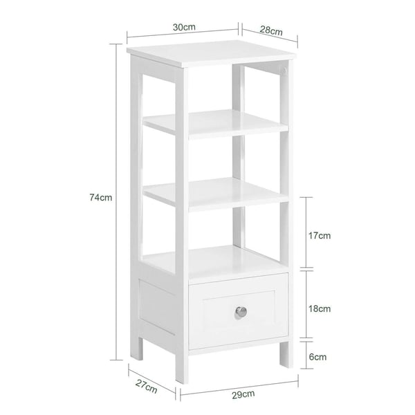 Natbord, FBT91-W, 30x28x74 cm, Hvid