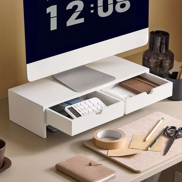 Monitoriteline, BBF02-W, 47x18x11 cm, Valkoinen