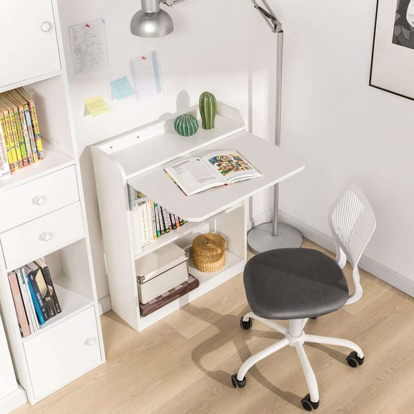 Foldbar Skrivebord, FWT92-W, 64x20x82 cm, Hvid