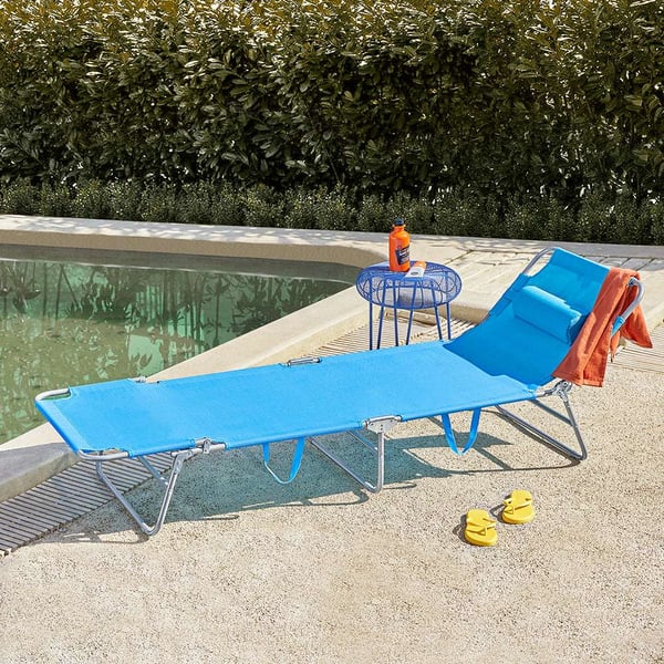 Taitettava tuoli, OGS35-B, 195x30x63 cm, Musta