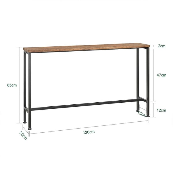 Konsolbord, FSB19-N, 120x20x65 cm, Sort