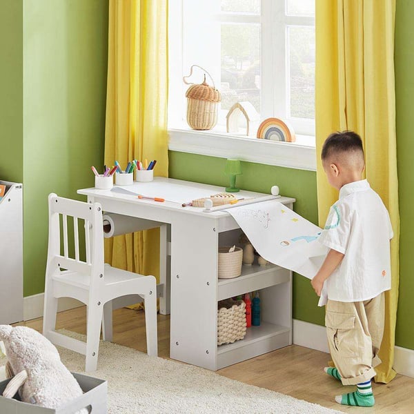 Børneskrivebord, KMB60-W, 80x50x65.5 cm, Hvid