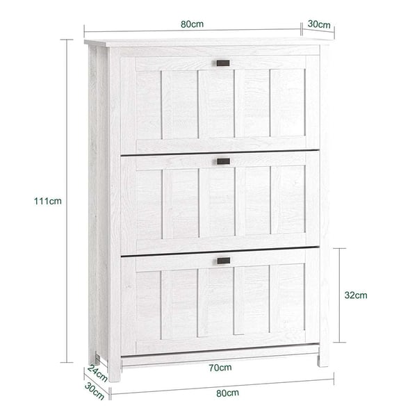 Sko Skab, FSR162-W, 30x111x80 cm, Hvid