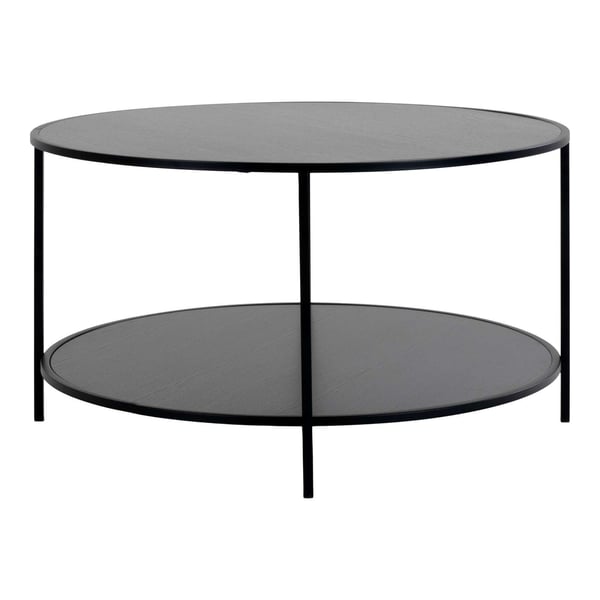 Soffbord, Vita, Ø80x45 cm, Svart