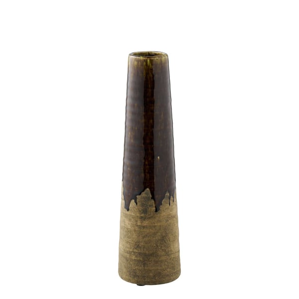 Vase 11x11x39 cm Brun Keramik