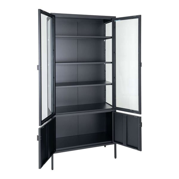 Skab, Brisbane Display, 80x35x180 cm, Sort
