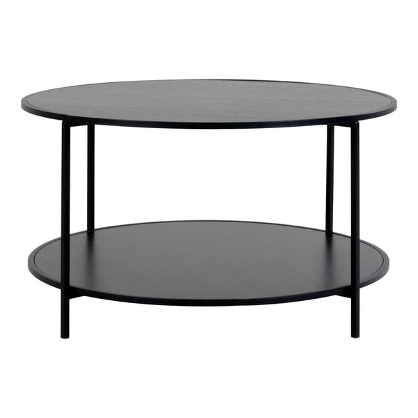 Soffbord, Vita, Ø80x45 cm, Svart