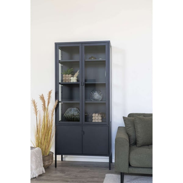 Skab, Brisbane Display, 80x35x180 cm, Sort