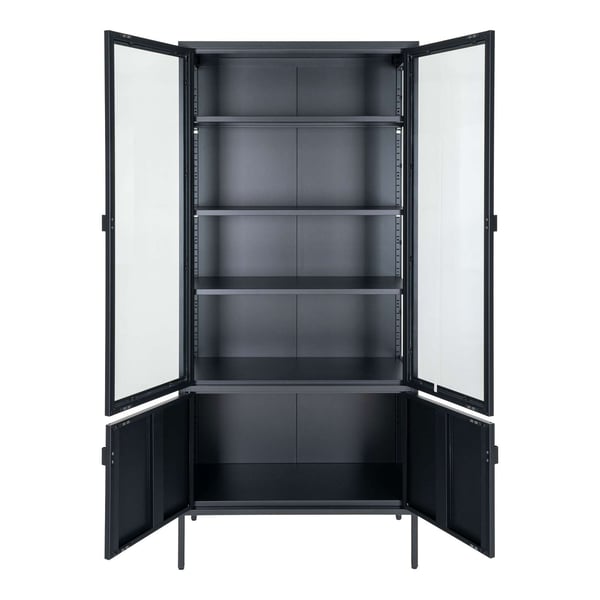Skab, Brisbane Display, 80x35x180 cm, Sort