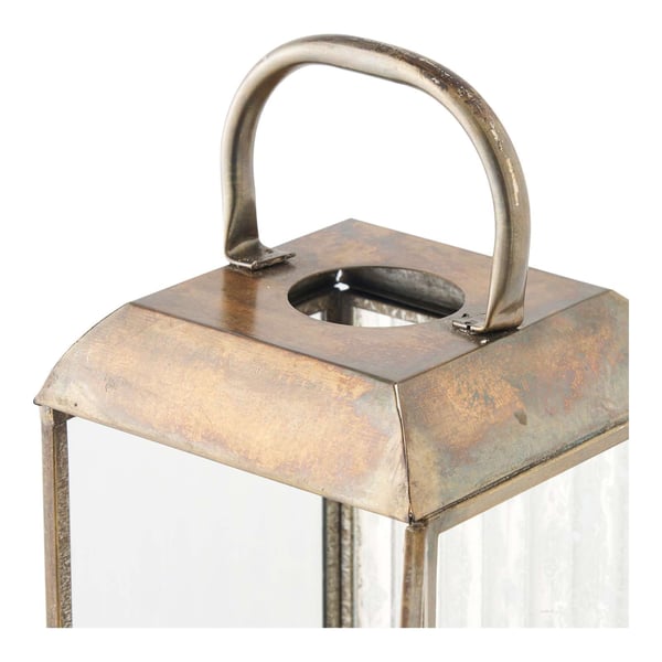 Lanterne, 12x12x49 cm, messing, glas, metal