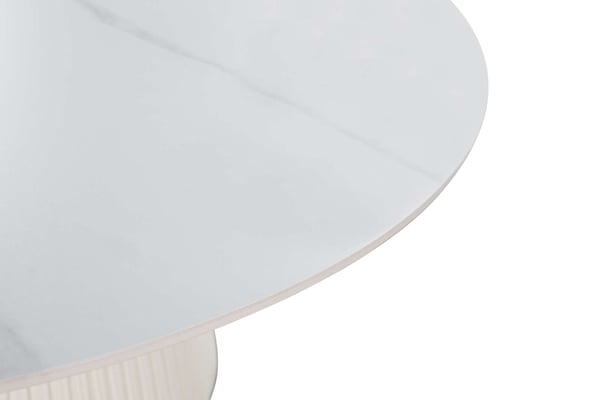Ovalt spisebord, Modig, 120 cm, hvid