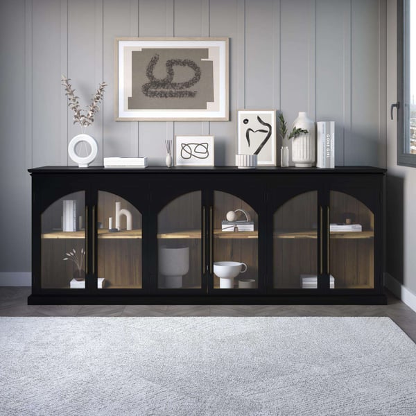 Kommode med låger, Avola, 244 x 91,5 x 43 cm, sort