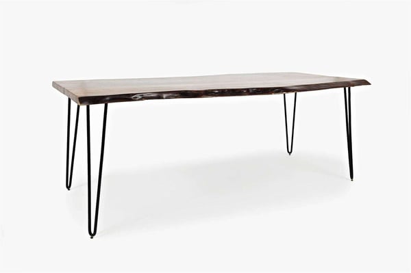 Spisebord, Avola, 200 cm, Valnød, Sort