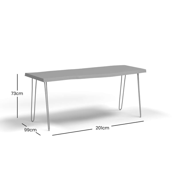 Spisebord, Avola, 200 cm, Valnød, Sort