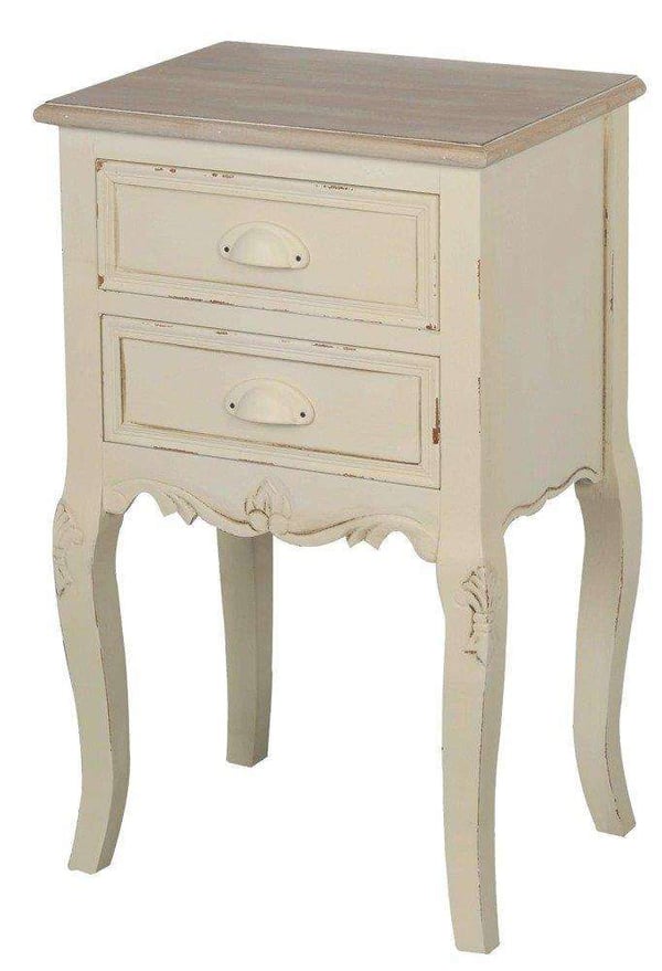 Sengebord, Rimini, Creme, Lys Brun