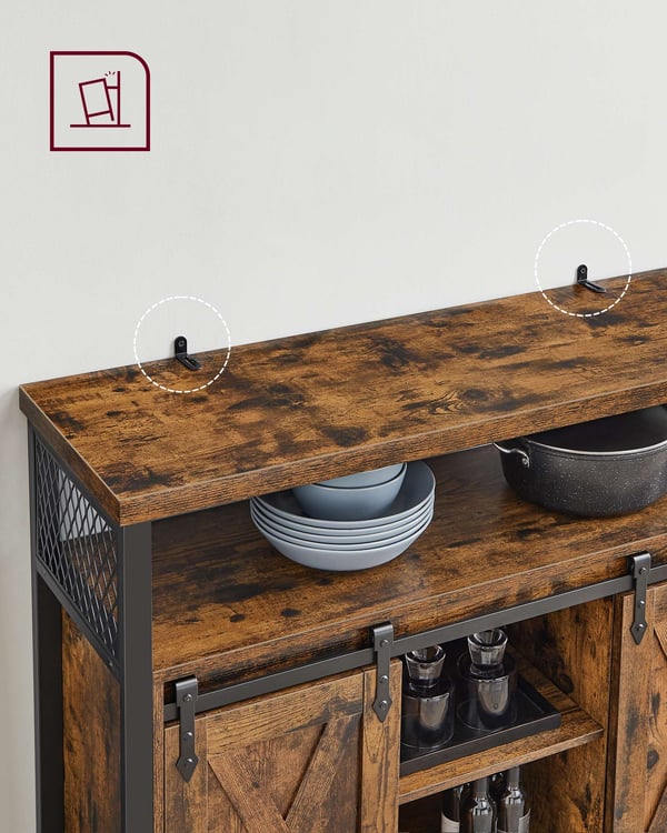 Sideboard, 100x33x80 cm, Svart