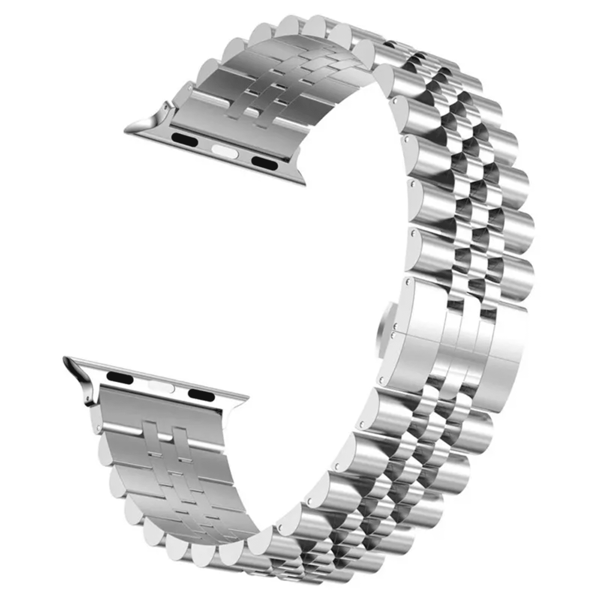 Stainless Steel Royal Bracelet Armband Till Apple Watch 42-49mm - SILVER