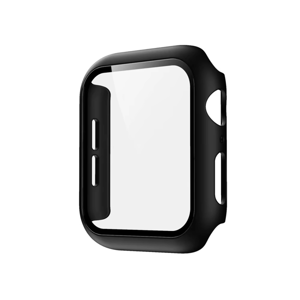 Iskuja vaimentava kotelo + Karkaistu Lasi 2in1 Apple Watchille 40mm - MUSTA