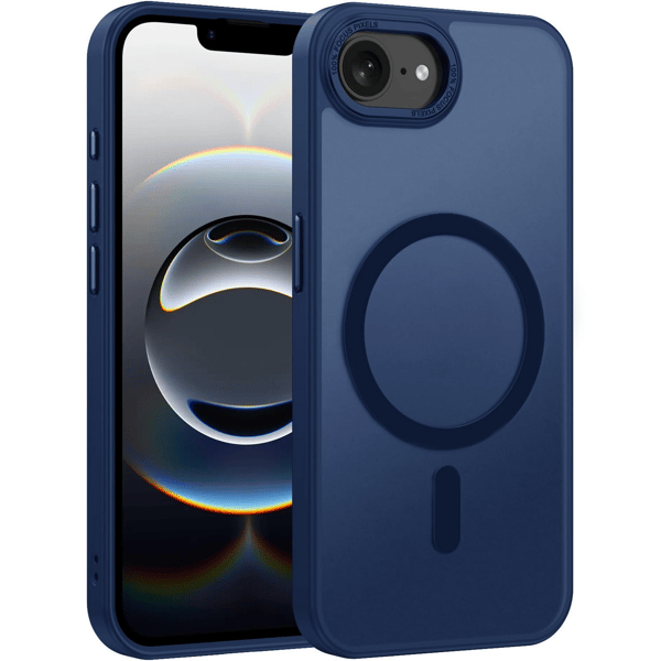 iPhone 16e Skal - Magnetiskt Frostat Skal - MÖRKBLÅ