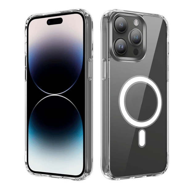 iPhone 15 Pro Max Skal Magnetiskt Transparent - Heltäckande stöttåligt skydd