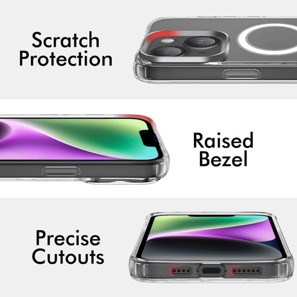 iPhone 14 PRO MAX Skal Magnetiskt Transparent - Stöttåligt skydd