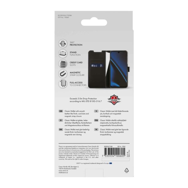Samsung Galaxy A17 Cover Klassisk Wallet Sort