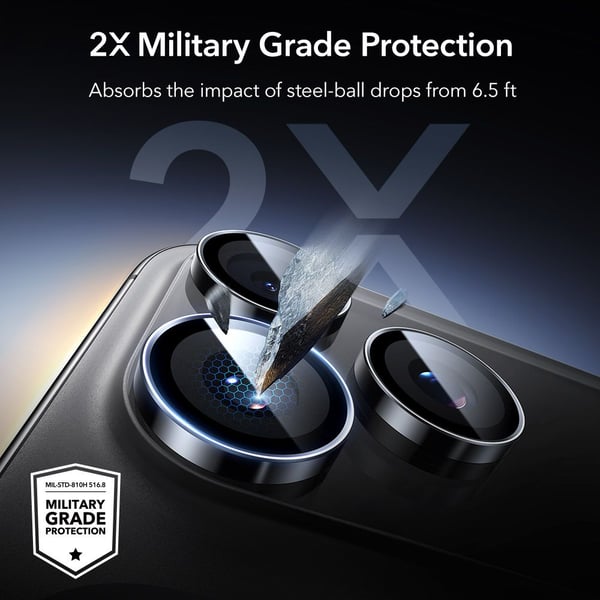 iPhone 14/15/16/17 Pro & Pro Max Kamerabeskytter Armorite Svart