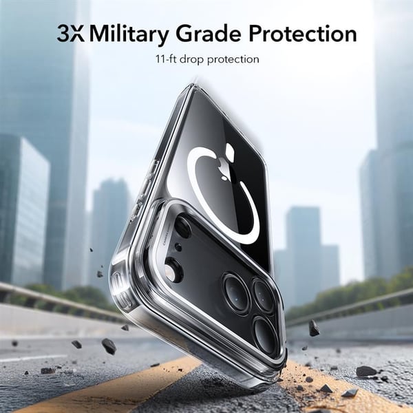 iPhone 17 Pro Cover Klassisk Hybrid Kickstand MagSafe Transparent