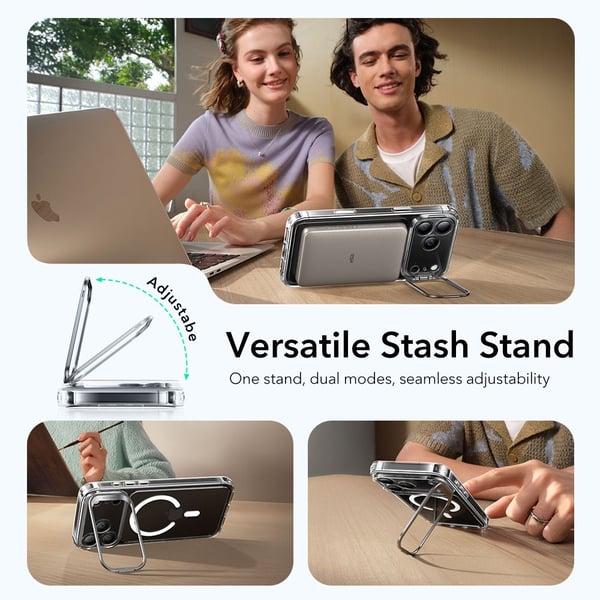 iPhone 17 Pro Cover Klassisk Hybrid Kickstand MagSafe Transparent